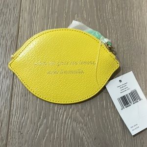 Kate Spade lemon coin purse NWT